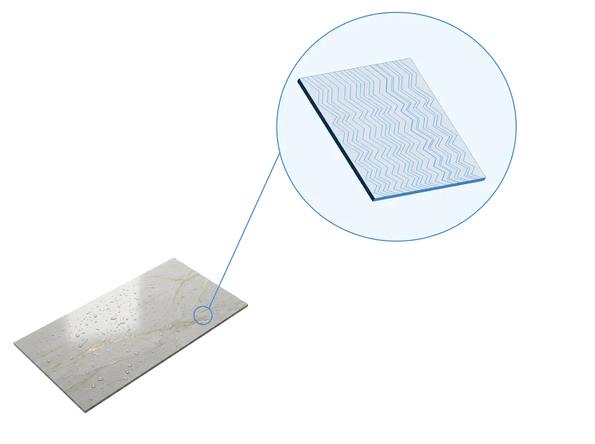 Technical drawing of sliptech anti slip flooring treatment at a microscopic level