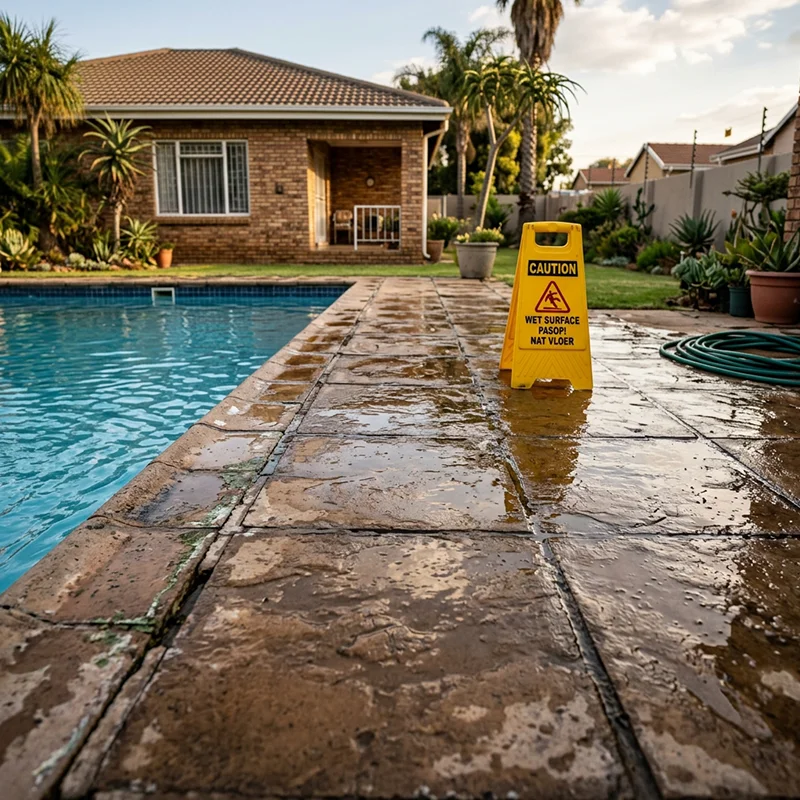 Sliptech antislip flooring service treated a poolside to make it safer.